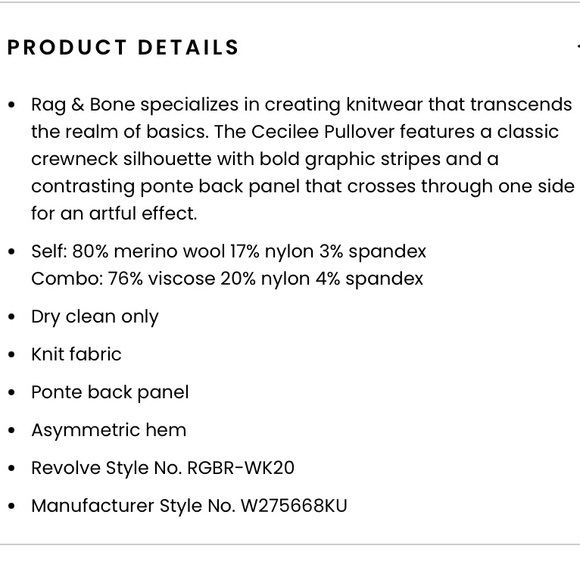 Rag & Bone Wool Blend Striped Asymmetrical Pullover Sweater Top - Picture 12 of 14